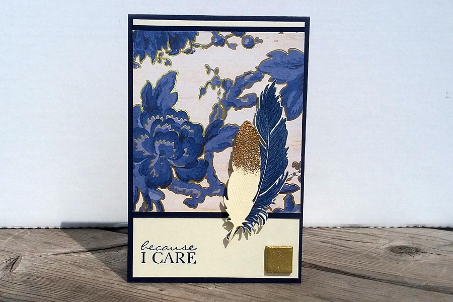 Card - Feather - Because I care