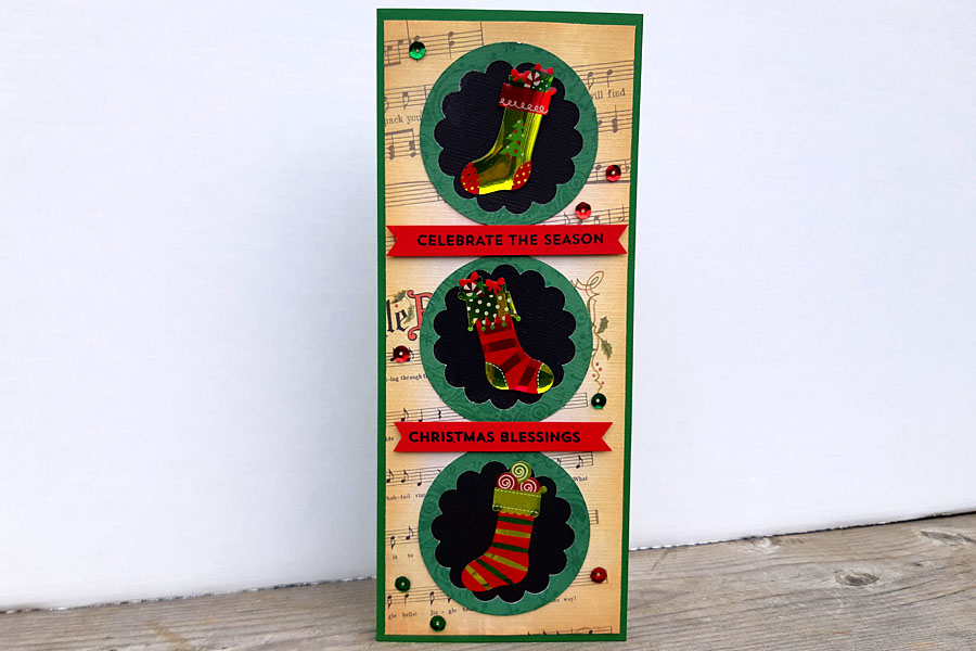 Stocking Slimline Christmas Card