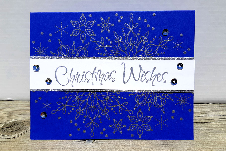 Christmas Wishes Silver Snowflakes - Christmas Card