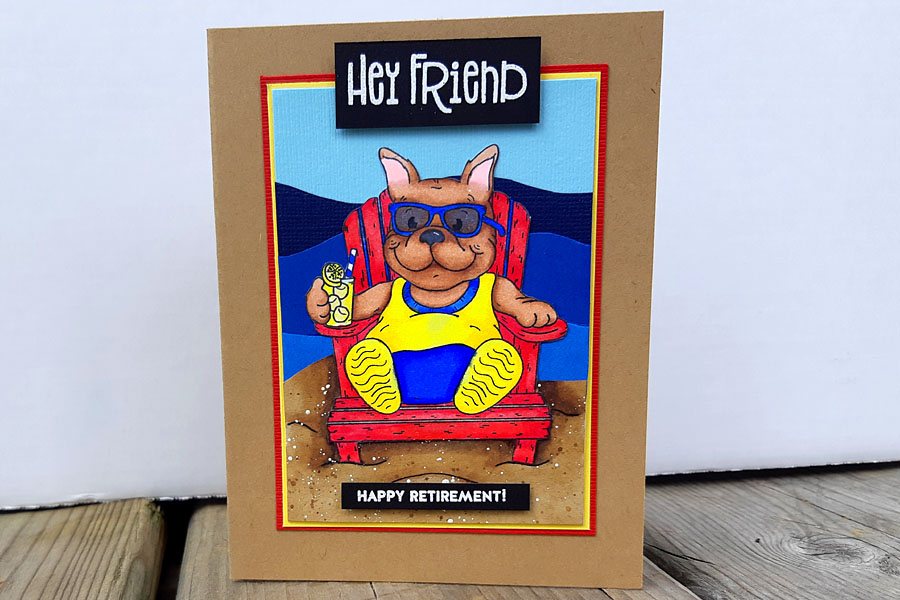 Frenchie Retirement card