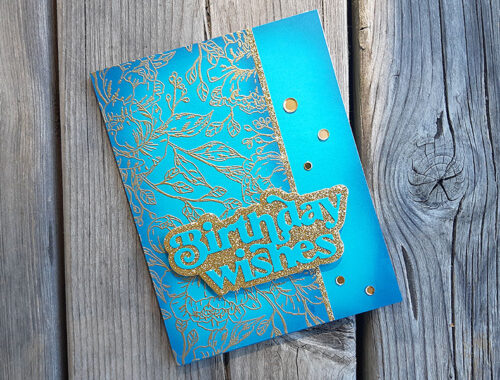 Teal and Gold Birthday Card
