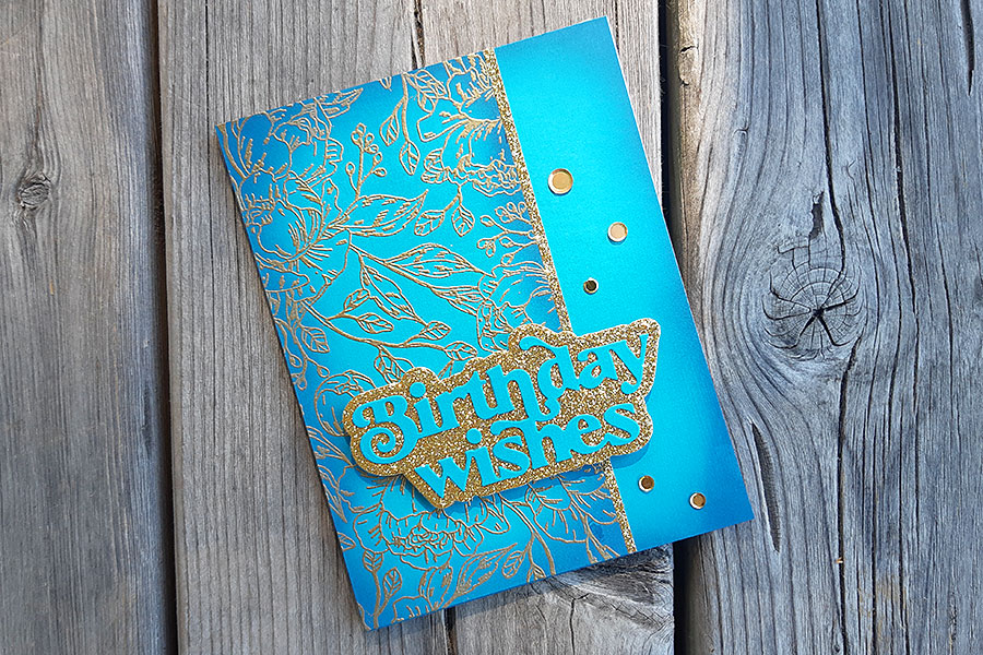 Teal and Gold Birthday Card