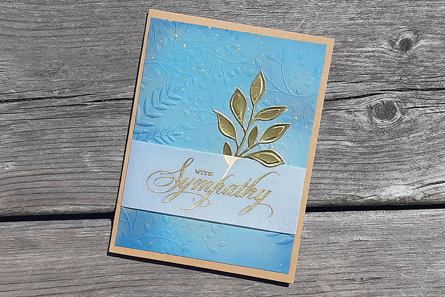 Sympathy Card - Ink blend on kraft cardstock