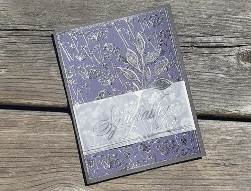 Purple and Silver Metallic Sympathy Card