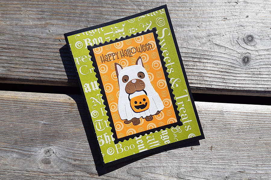 Did you say treat? Ghost Dog Halloween Card