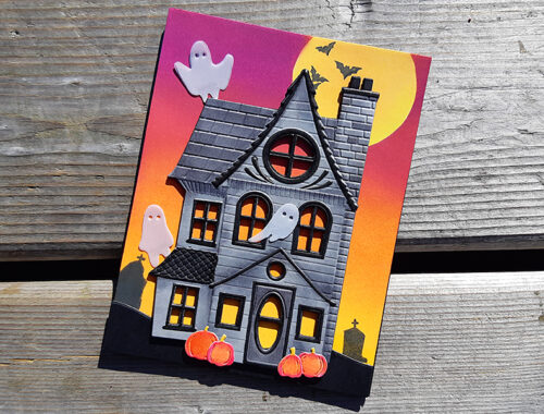Spooky Haunted House Halloween Card