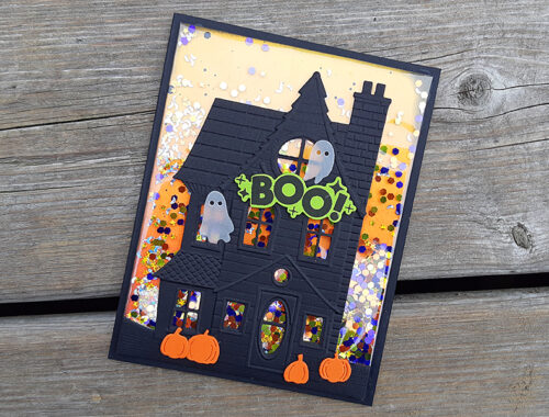 Boo Haunted House Shaker Halloween Card