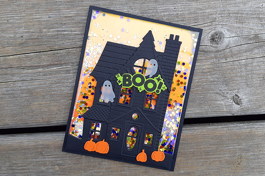 Boo Haunted House Shaker Halloween Card