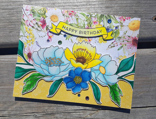 Floral Birthday Card using SSS Graceful Flowers