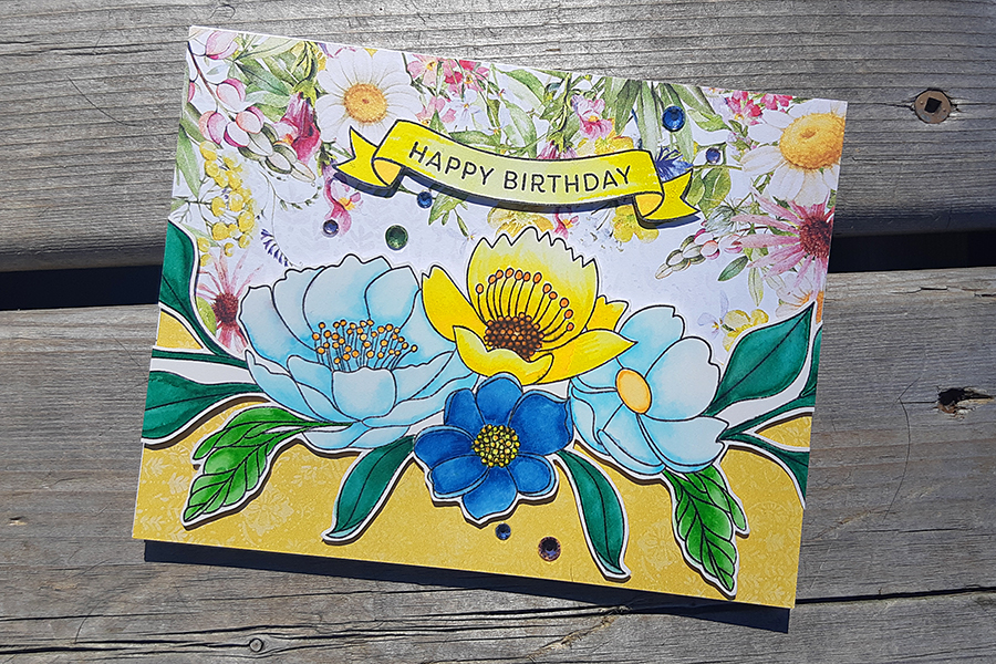 Floral Birthday Card using SSS Graceful Flowers