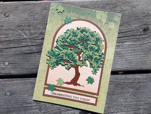 Birthday card featuring the Majestic Maple from Altenew