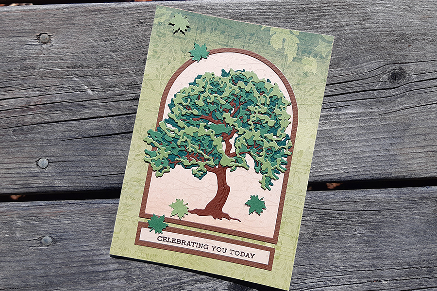 Birthday card featuring the Majestic Maple from Altenew