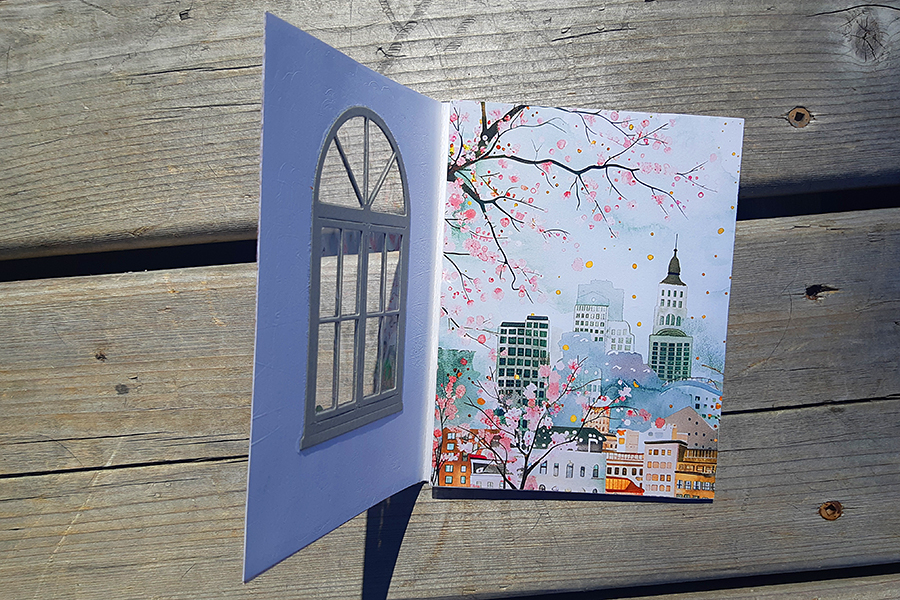 Happy birthday window card - inside view